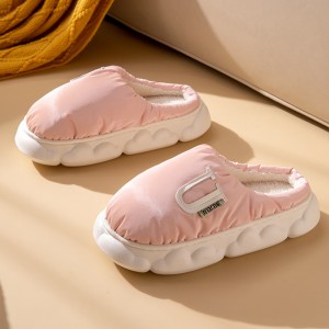 Home cotton slippers women’s autumn and winter indoor comfortable simple thick bottom warm couple cotton slippers men