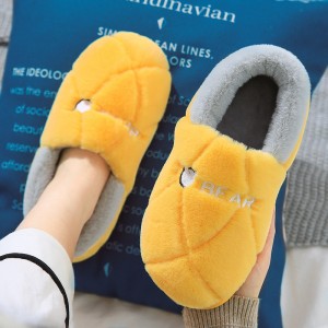 Household cotton slippers women’s autumn and winter all-inclusive with home indoor thick bottom non-slip warm plush cute household slippers