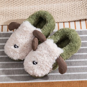 Cotton slippers ladies autumn and winter new home household floor cotton shoes men couples thick plush warm cute slippers