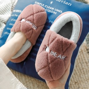 Household cotton slippers women’s autumn and winter all-inclusive with home indoor thick bottom non-slip warm plush cute household slippers