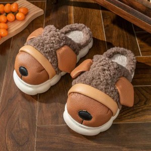 Step on feeling cotton slippers women’s autumn and winter warm thick bottom home indoor couple cartoon low bag and cotton slippers men