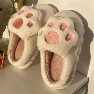 Wholesale cow cotton slippers women wear thick-soled fleece bags and warm plush slippers outside the home in autumn and winter