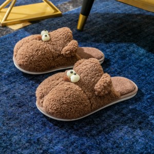 New Cotton Slippers Women Autumn and Winter Thick Bottom Cute Plush Slippers Home Couples Indoor Hair Slippers Wholesale