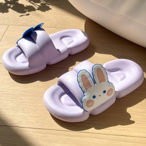 Feet feeling cool slippers for female lovely cartoon rabbit in summer, indoor lovers thick soled sandals