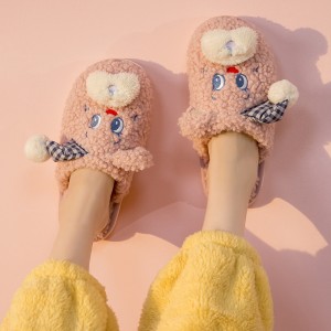 New cotton slippers Women’s lovely cartoon in autumn and winter Home warm plush cotton slippers Wear slippers outside