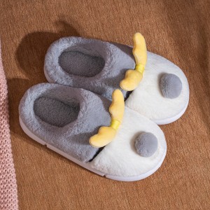Platform cotton slippers women’s winter home household couple indoor slippers men cute outside wear plush autumn and winter warm shoes