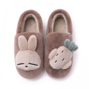 Rogue rabbit cotton slippers women’s autumn and winter home bag and indoor household thick bottom non-slip plush warm outer wear