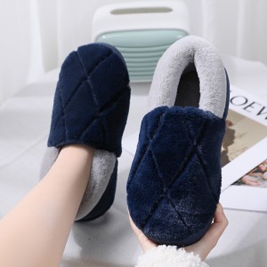 Home cotton slippers women’s winter home thermal bag with simple indoor thick bottom non-slip plush cotton drag wholesale batch