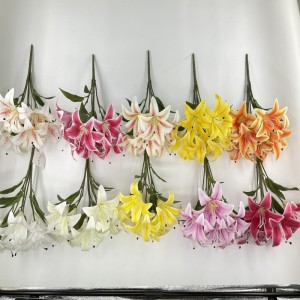 Factory Hot Sell Simulation lily 7 head perfume lily silk flower Artificial wedding home decoration tiger flower