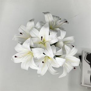 7 Fork Factory New Popular Artificial Flower Lily Double Head Decorative Flower Lily Film Material Wedding Decoration Silk Lily
