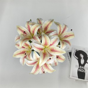 Factory Hot Sell Simulation lily 7 head perfume lily silk flower Artificial wedding home decoration tiger flower