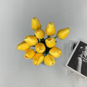 Festival decor flowers bouquet silicon yellow pink white artificial flowers tulip real touch