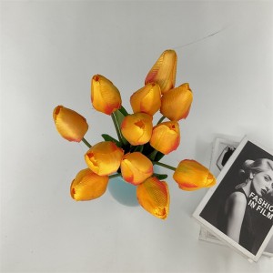 Festival decor flowers bouquet silicon yellow pink white artificial flowers tulip real touch
