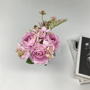 Cheap mini artificial PU flowers for home wedding decoration accessories rose bear scrapbook diy tea flower for kids and girl