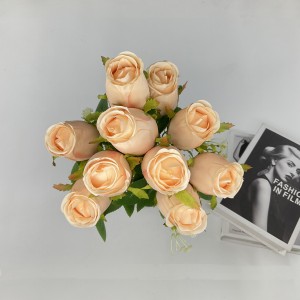 hot selling Wholesale High Quality 10 Heads Silk Flower Bunch Artificial Flower Rose Bouquet
