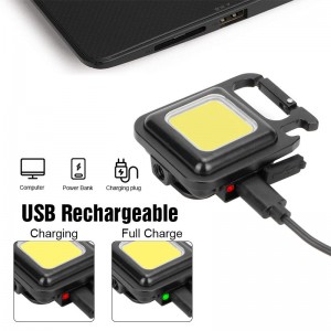 Hot selling rechargeable aluminum alloy COB Keychain light