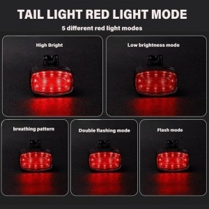 Kerékpáros fényszórók piros figyelmeztető hátsó lámpák LED vízálló kerékpár lámpák