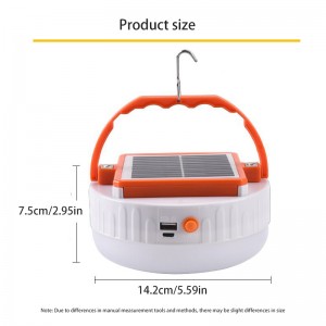 Kućanska solarna svjetiljka za hitne slučajeve s izmjenjivom baterijom velike snage