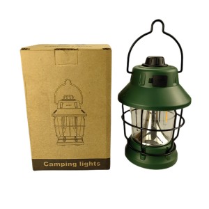 Rechargeable Vintage Camping Lantern With Hanging Hook Outdoor Tent Retro Lantern