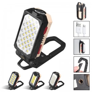 Portable COB rechargeable foldable  with magnetic suction work light