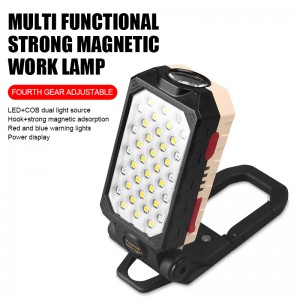 Portable COB rechargeable foldable  with magnetic suction work light