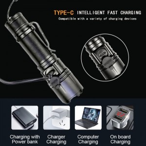 Ultra light aluminum portable floodlight long range rechargeable flashlight