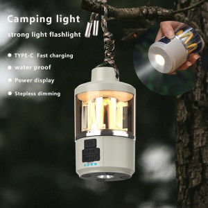 Mga kagamitan sa kamping nga multifunctional nga minimalist nga LED nga suga sa kamping