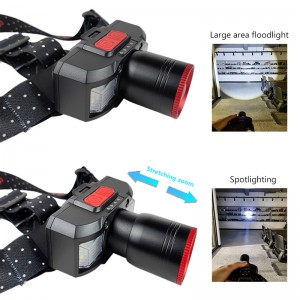 Intelligent motion sensorLED Far and near zoom outdoor headlamp