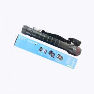 Zoom high-power rechargeable remote 2D 3D battery flashlight