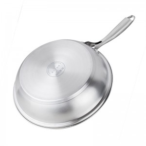 11 inch 18/10 Stainless Steel Nonstick Frying Pan with Tempered Glass Lid, Chicken Fryer