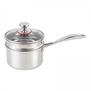 YUTAI Tri-Ply Whole-Clad Stainless Steel Sauce Pan with Steamer Basket