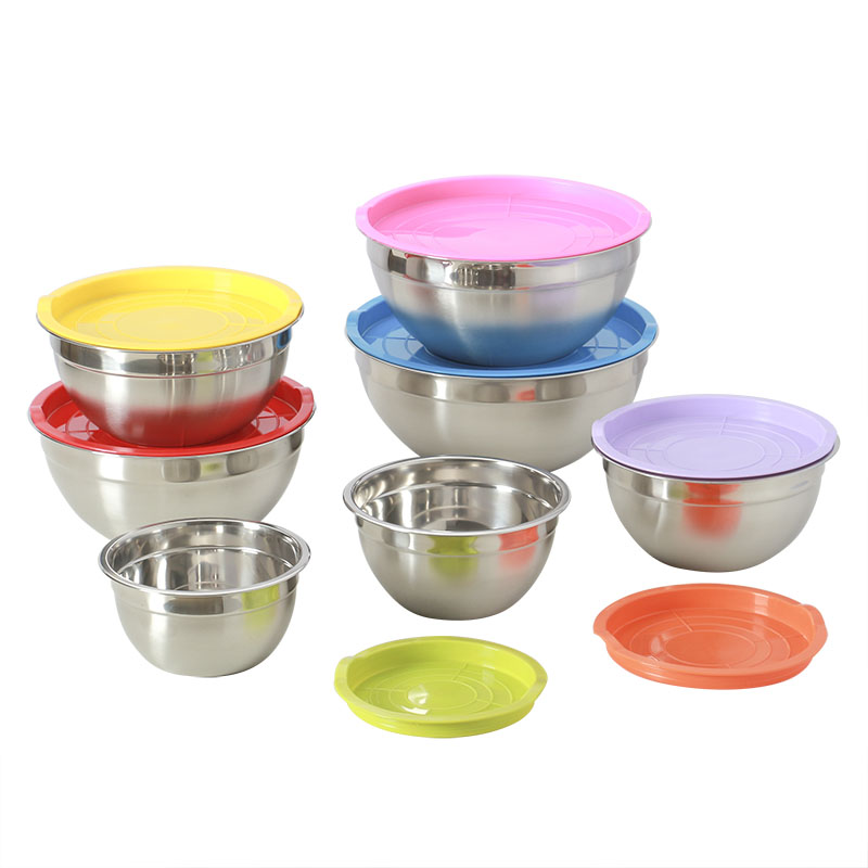 Multi-colored 18-10 stainless steel non-slip mixing bowl 1