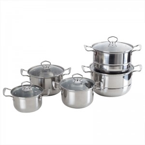 YUTAI 12pcs stainless steel stock pot set with steamers