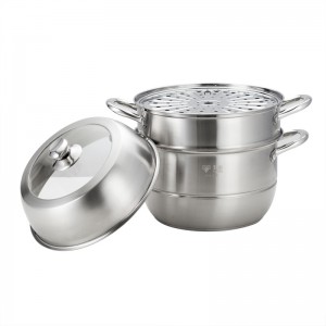 YUTAI 26-36CM SUS304 three-layer stainless steel steamer with heightened stainless steel lid