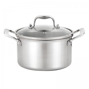 Wholesale Price Kitchen Pot Set - YUTAI High Quality 3-Ply Stainless Steel Saucepan with Lid – Yutai