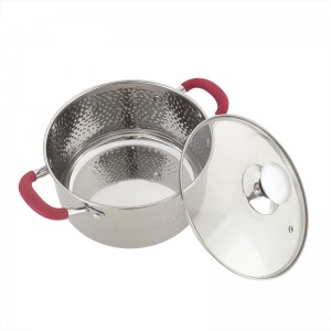 YUTAI 304 Stainless Steel stock Pot with Polygon pattern