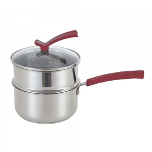 YUTAI Two-layer Stainless Steel Saucepan With Glass Lid  16-18cm SUS316
