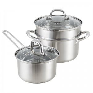YUTAI factory 5pcs 18/10 stainless steel pot and saucepan set
