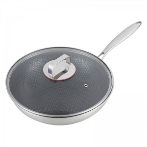 Yutai Non-Stick Cookware 32cm Tri-Ply Stainless Steel Wok Pan