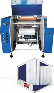 Fully automatic Three-shafts high speed stretch/cling film rewinding machine