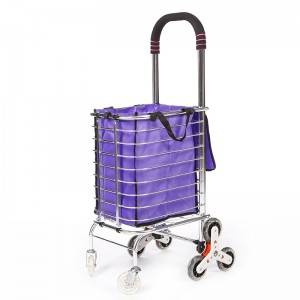 China Wholesale Supermarket Cart Factory - DuoDuo Shopping Cart DG1008 with Removable Bag & Stair Climber Folding Cart – DuoDuo
