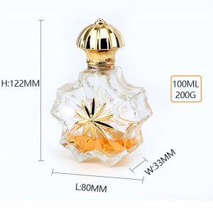 Original Design Star Shape Crimp Neck Perfume Bottle 100ml Spray Perfume Bottle