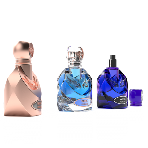 Original design luxury roll neck perfume bottle 50ml spray perfume bottle