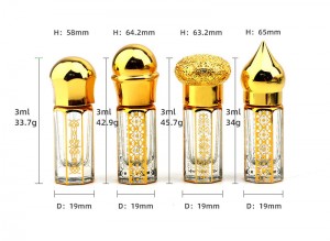 3/6/12 uv engraved attar bottle alloy cap with glass stick