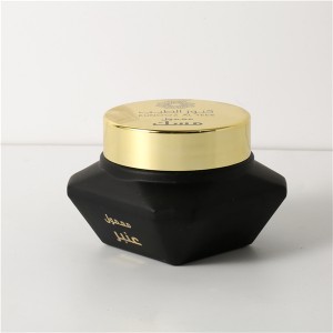 Buy Best 100ml Cone Shaped Glass Perfume Bottle Factory –  50ml Black Cream Bottle With Golden Plastic Cap – Hongyuan