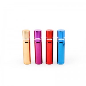 Hotsale Portable 5ml High Quality Colorful Perfume Electroplated Glass Roll on Bottle With Ball