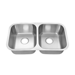 Double bowl stainless steel kitchen sink