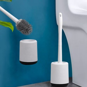 Silicone Brush Toilet Holder Flexible Cleaning Brush Set