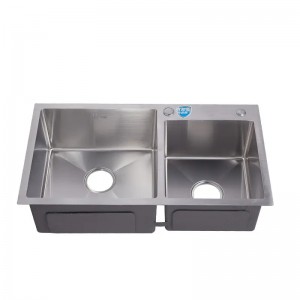 Large capacity double bowl kitchen sink