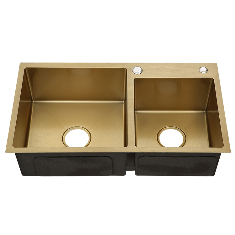 Top Quality Double Kitchen Sink - SS Double Handmade Kitchen Sink – LETO